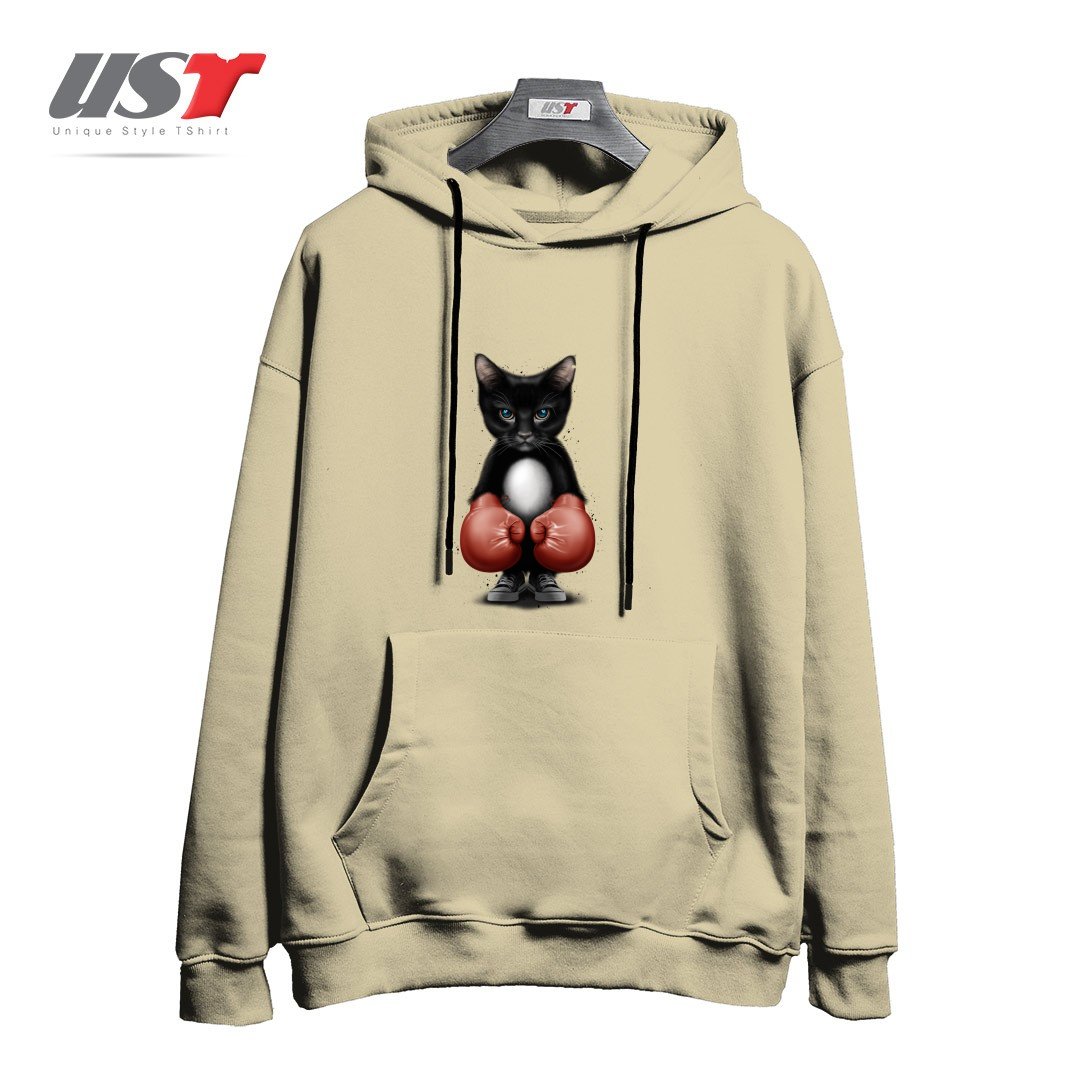 هودی اورسایز طرح BOXER CAT 2017