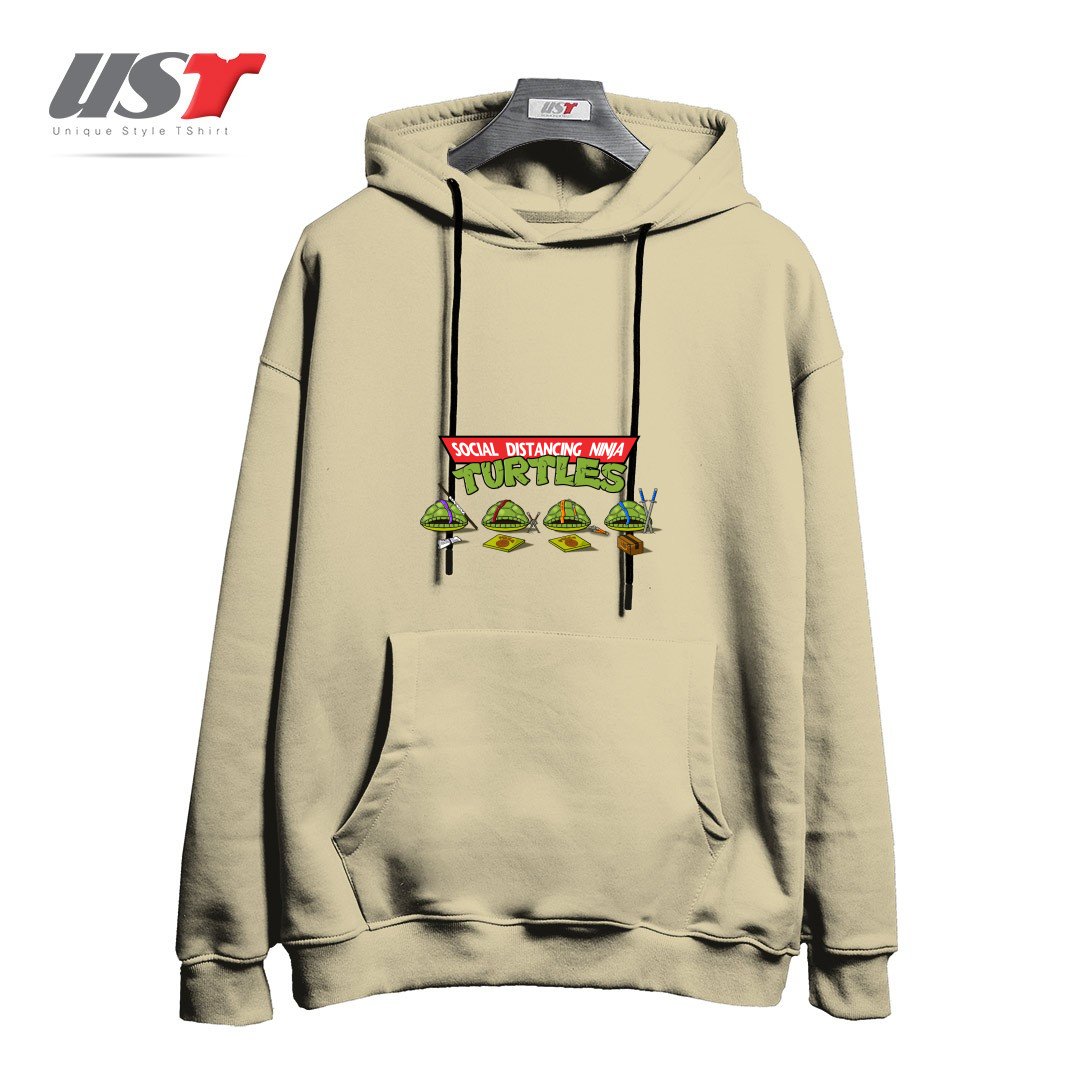هودی اورسایز طرح SOCIAL DISTANCING TURTLES