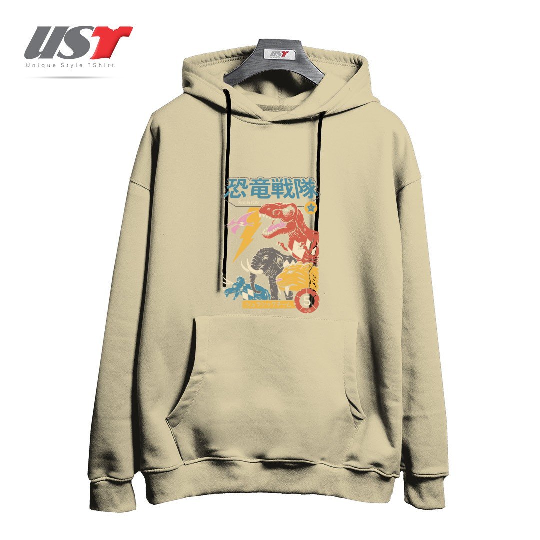 طرح DINO SENTAI هودی اورسایزرنگ نخودی