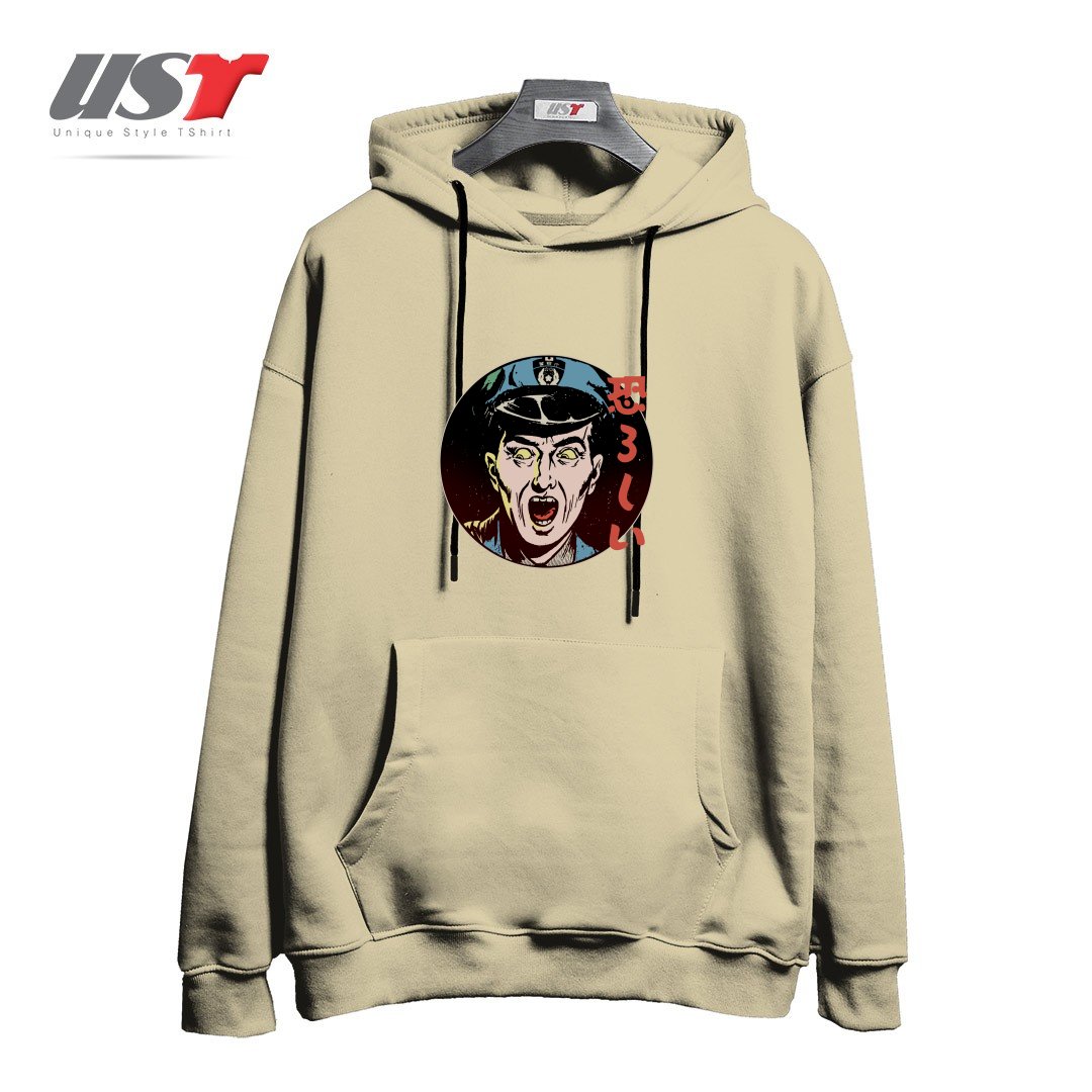 طرح Ghastly - Japanese Retro Horror هودی اورسایزرنگ نخودی