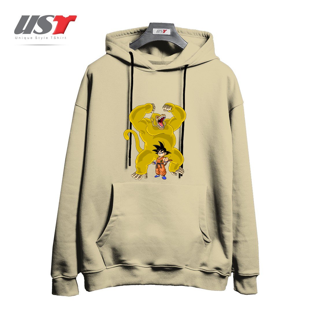 طرح GOKU AND GREAT GOLD APE OOZARU هودی اورسایزرنگ نخودی