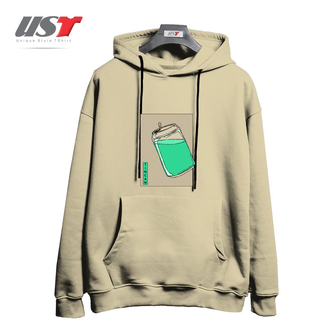 هودی اورسایز طرح Tin Can Green Drink Vintage Poster Artwork