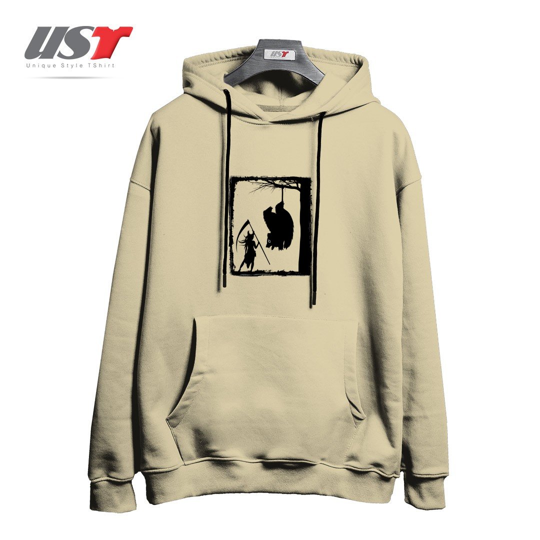 طرح BEAR KICK هودی اورسایزرنگ نخودی