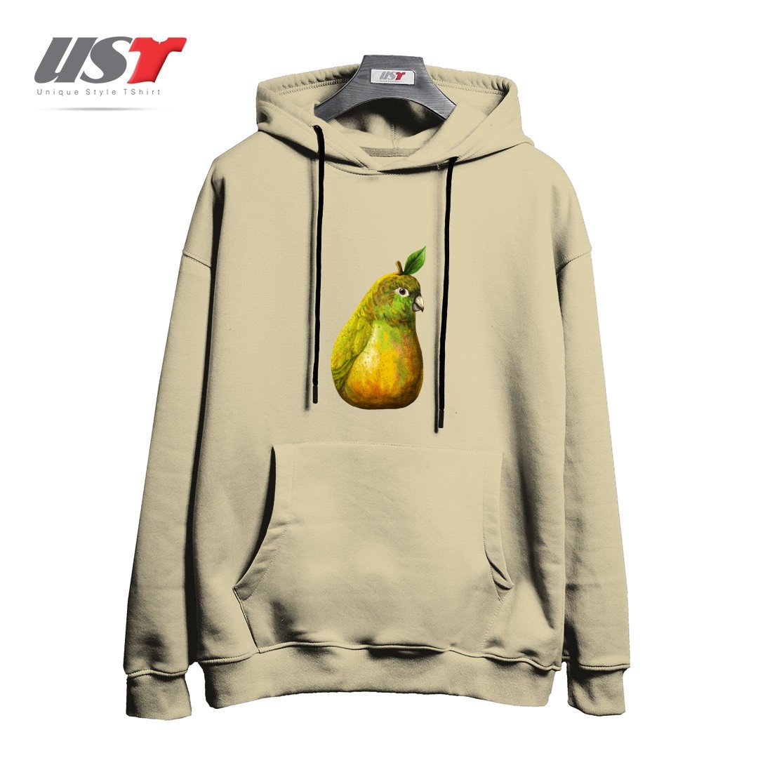 طرح BARTLETT PEARROT هودی اورسایزرنگ نخودی