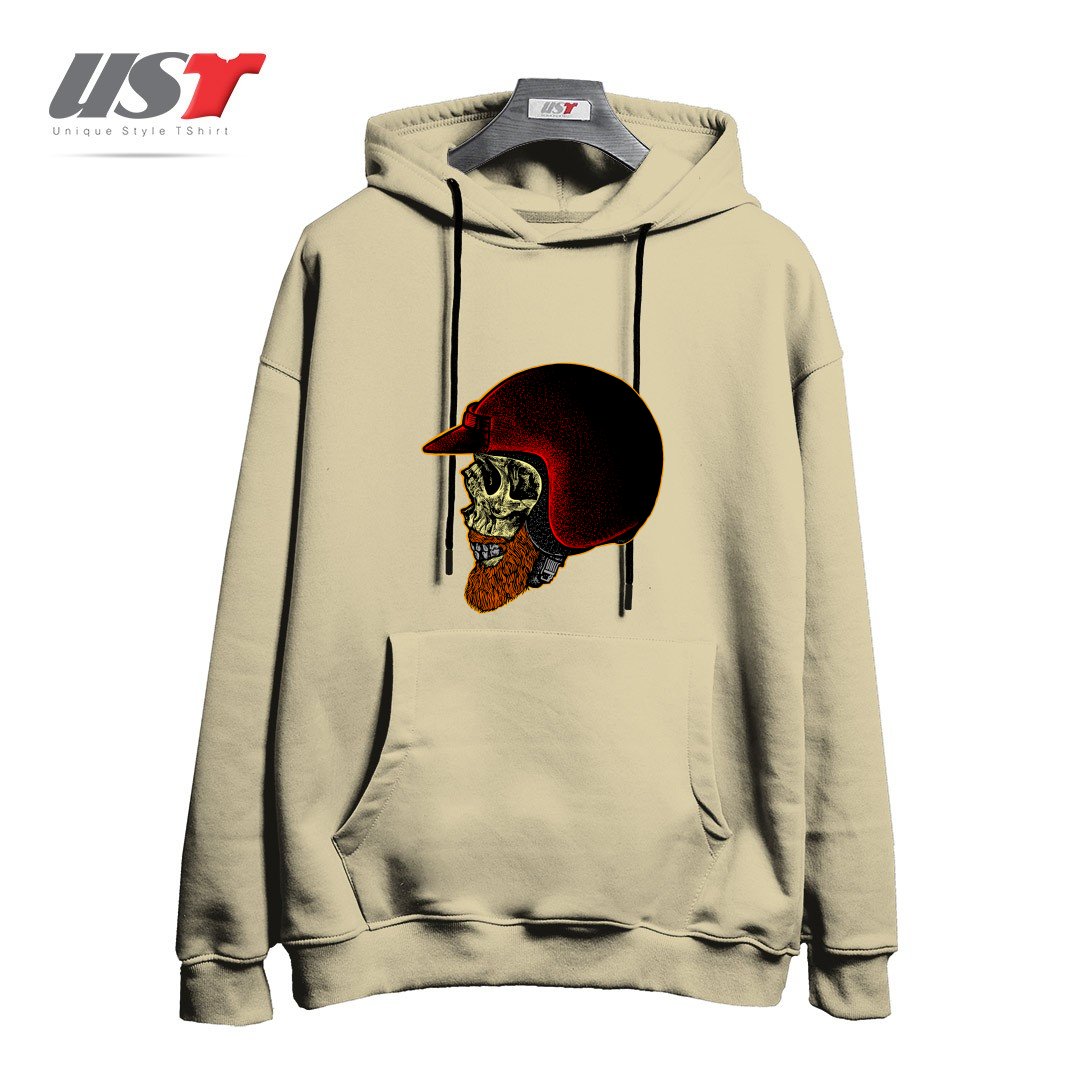 طرح MIGHTY BIKER هودی اورسایزرنگ نخودی