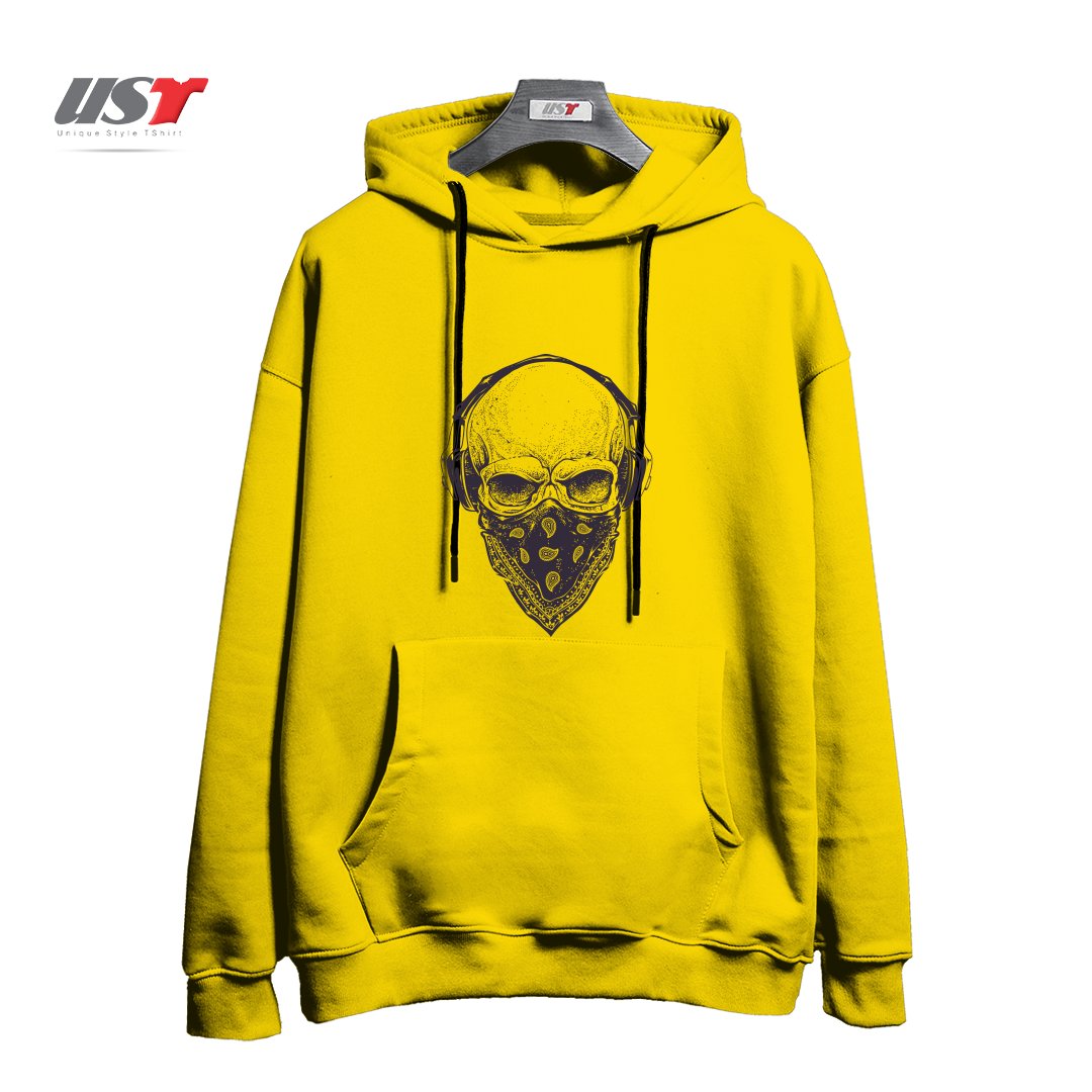 هودی اورسایز طرح SKULL WITH HEADPHONES