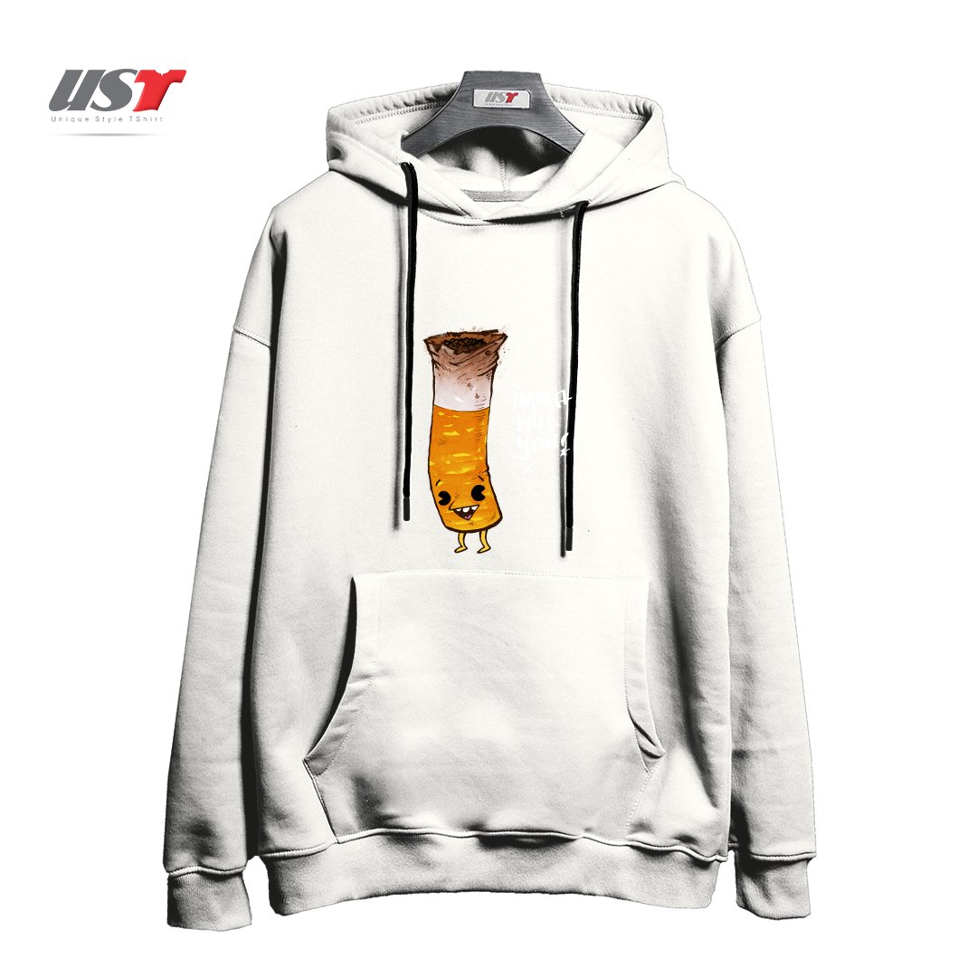 طرح SMOKE EM هودی اورسایزرنگ سفید