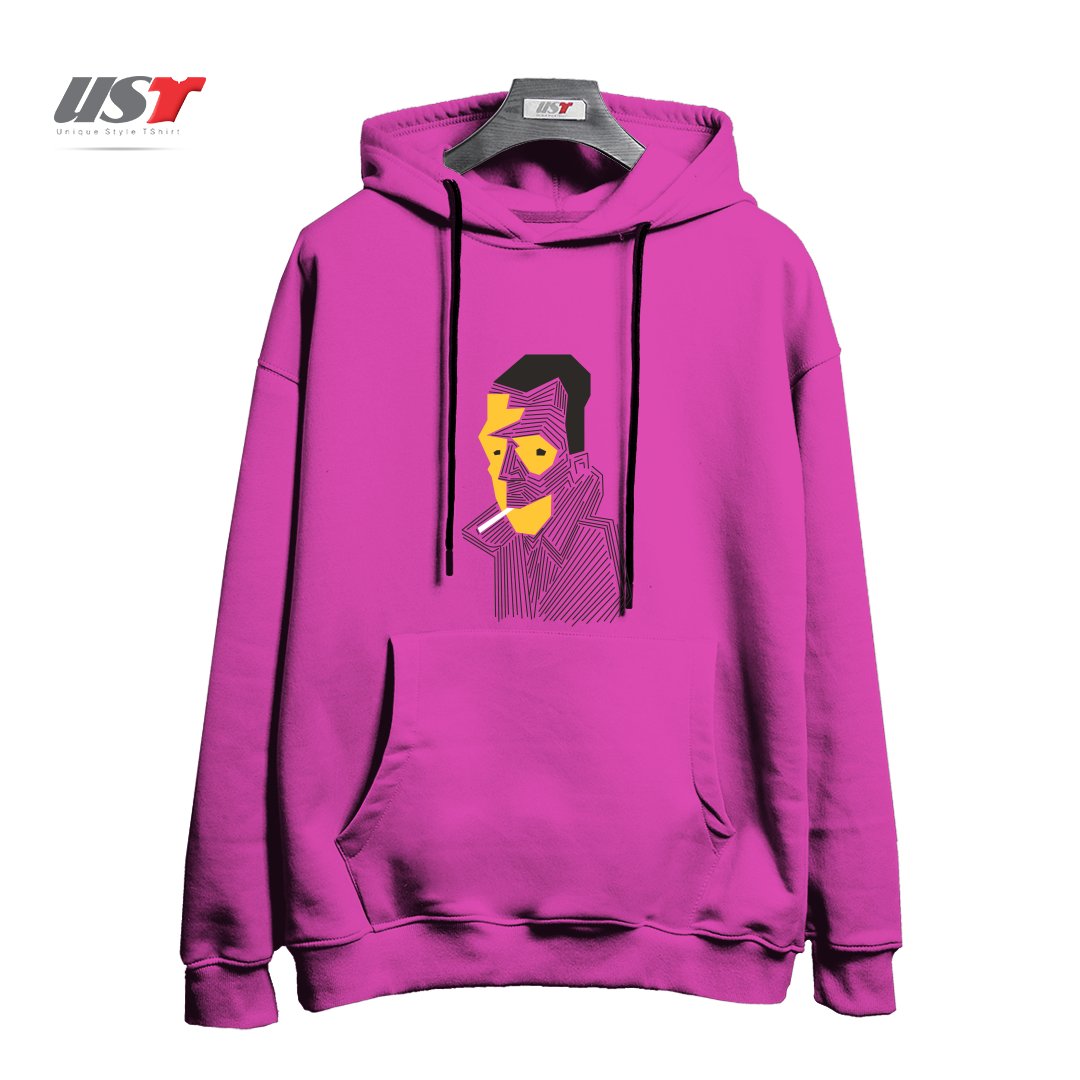 طرح STRANGE هودی اورسایزرنگ صورتی