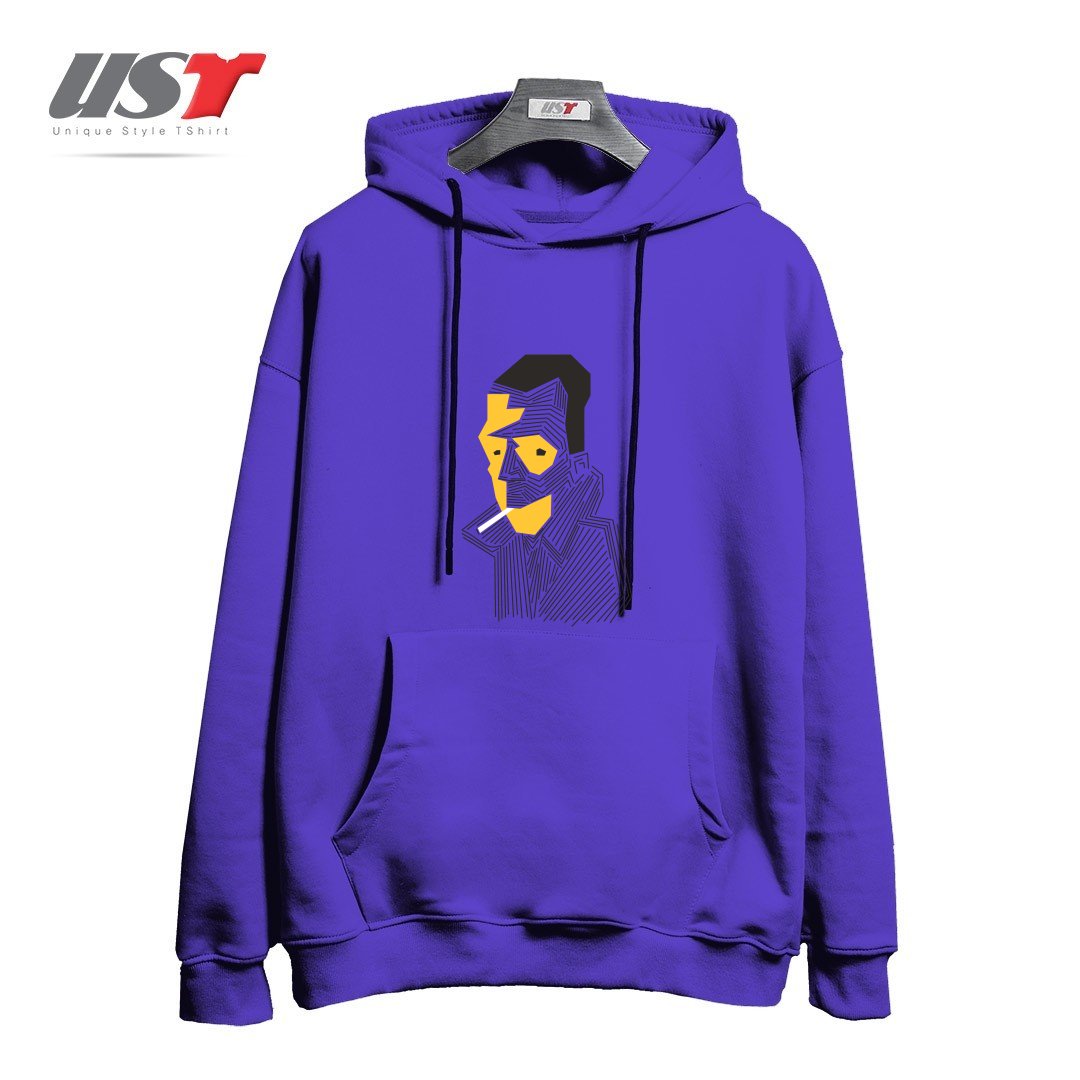 طرح STRANGE هودی اورسایزرنگ بنفش