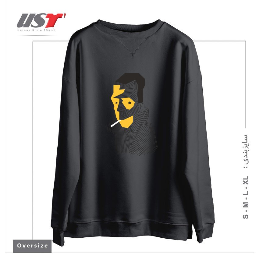 طرح STRANGE سوییشرت اورسایزرنگ دودی