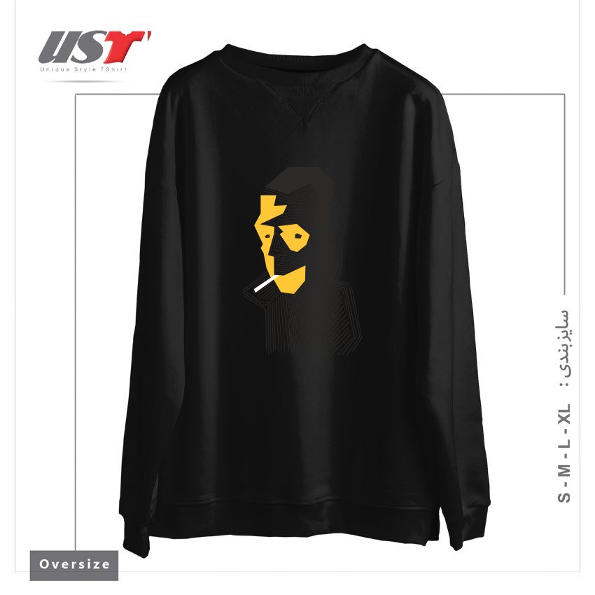 طرح STRANGE سوییشرت اورسایزرنگ مشکی