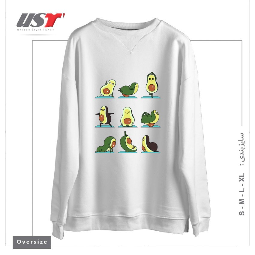 سوییشرت اورسایز طرح AVOCADO YOGA