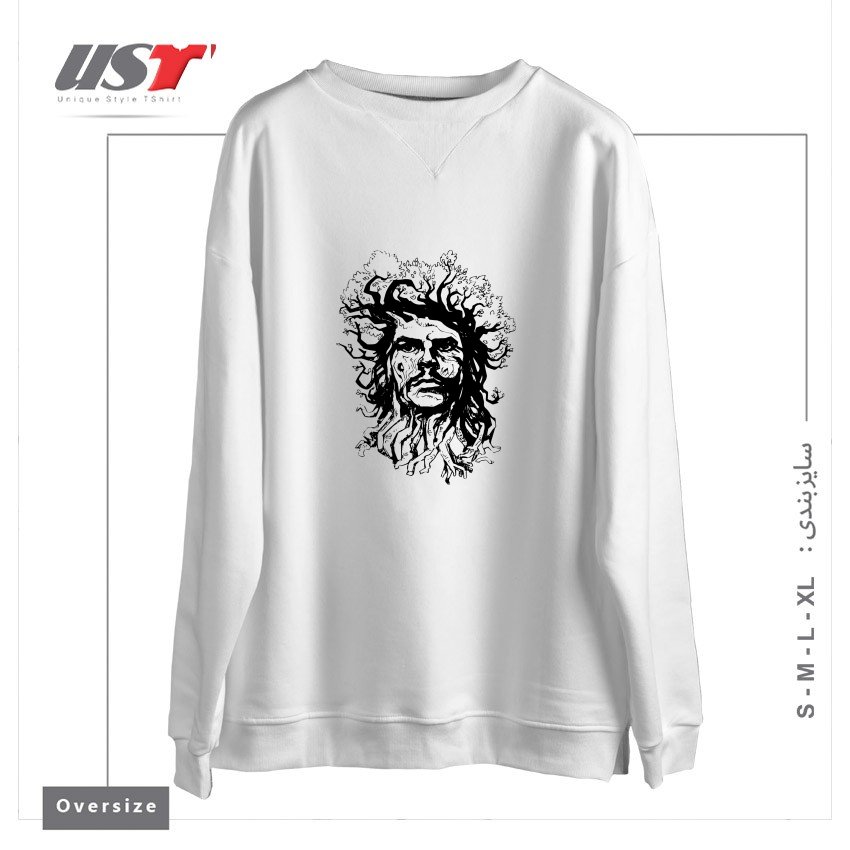 طرح TREESIST سوییشرت اورسایزرنگ سفید