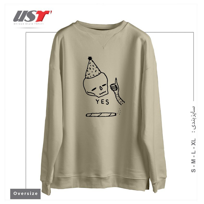 سوییشرت اورسایز طرح YES - JILLIAN FISHER