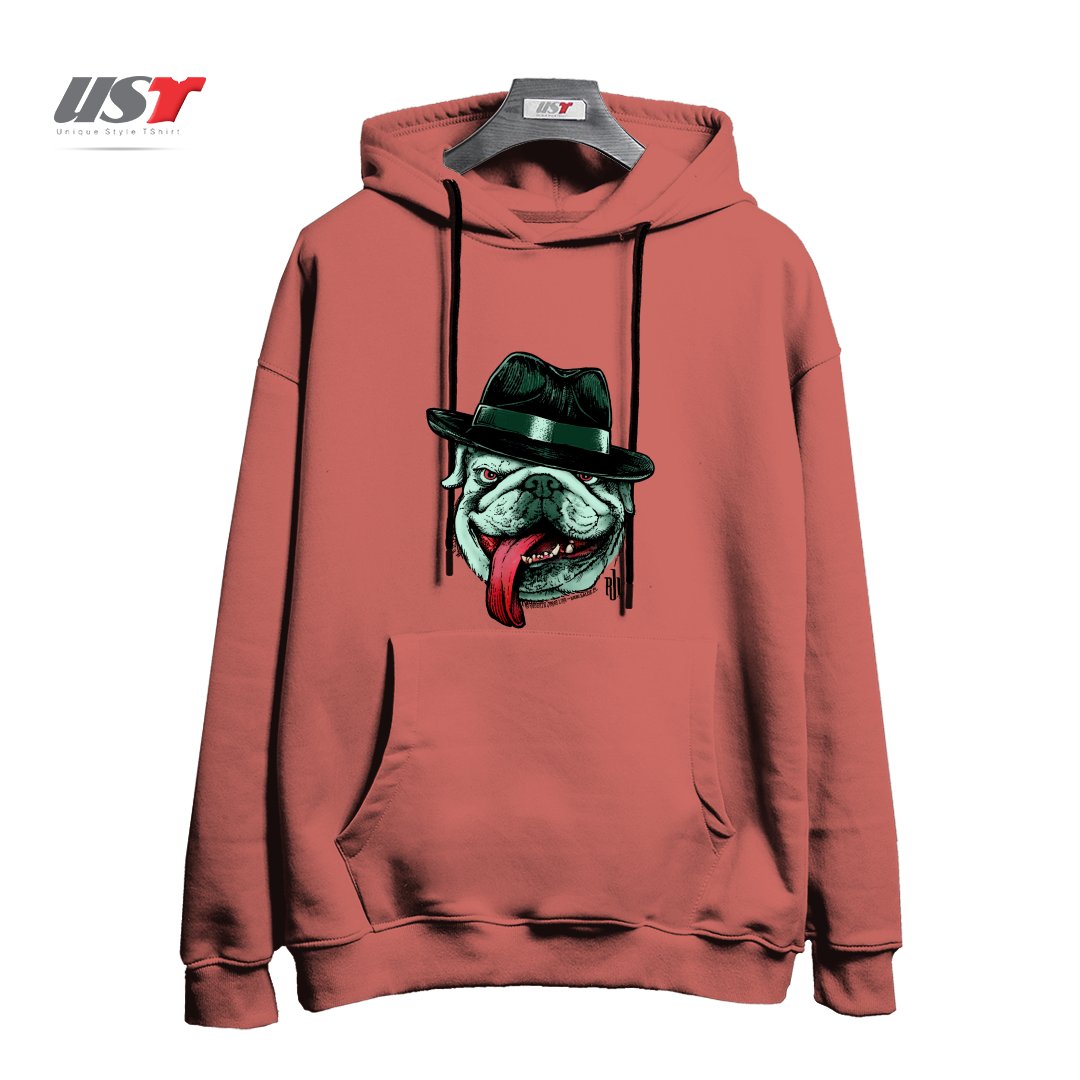 هودی اورسایز طرح WISEGUY BULLDOG