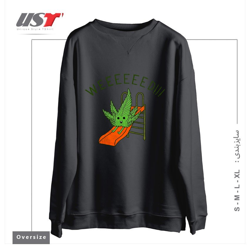 طرح WEEEEEED سوییشرت اورسایزرنگ دودی