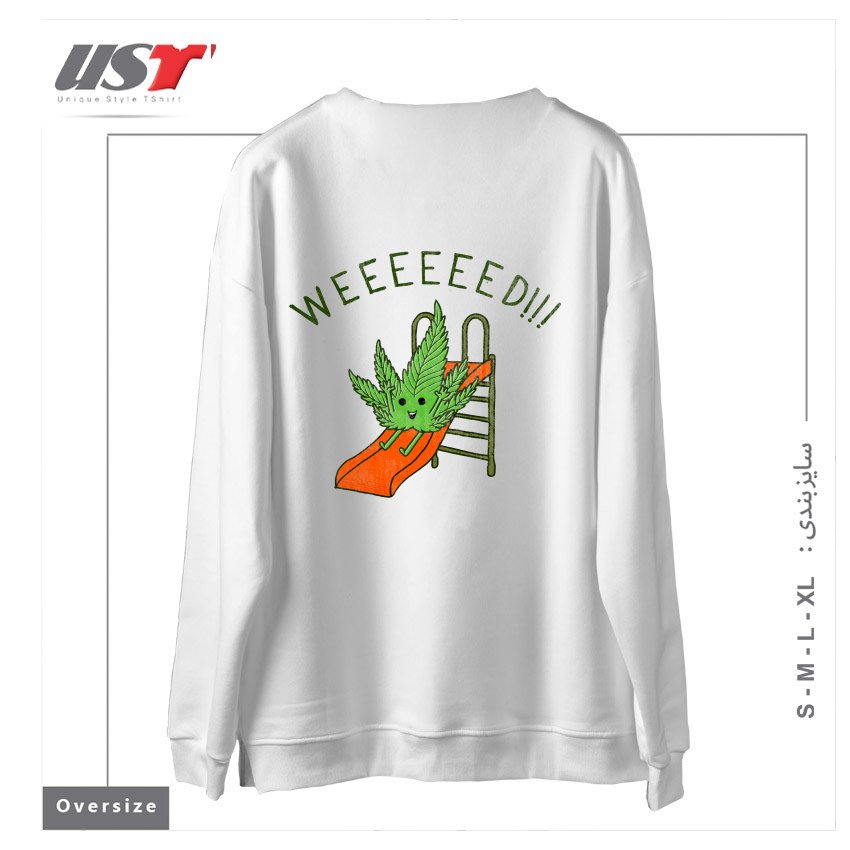 طرح WEEEEEED سوییشرت اورسایزرنگ سفید