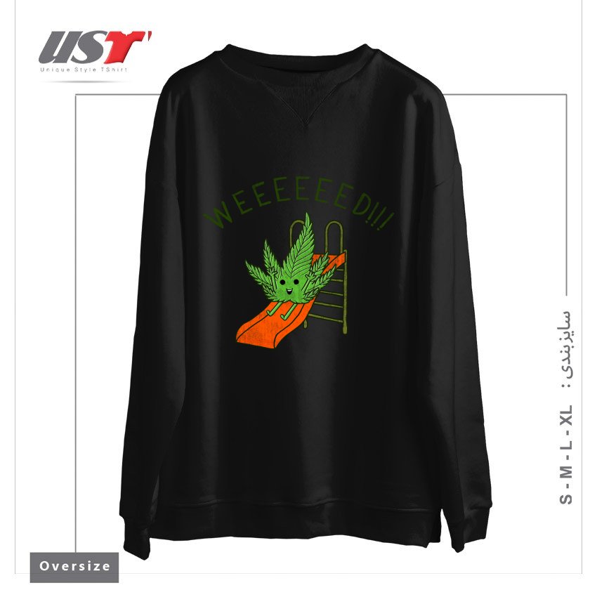 طرح WEEEEEED سوییشرت اورسایزرنگ مشکی