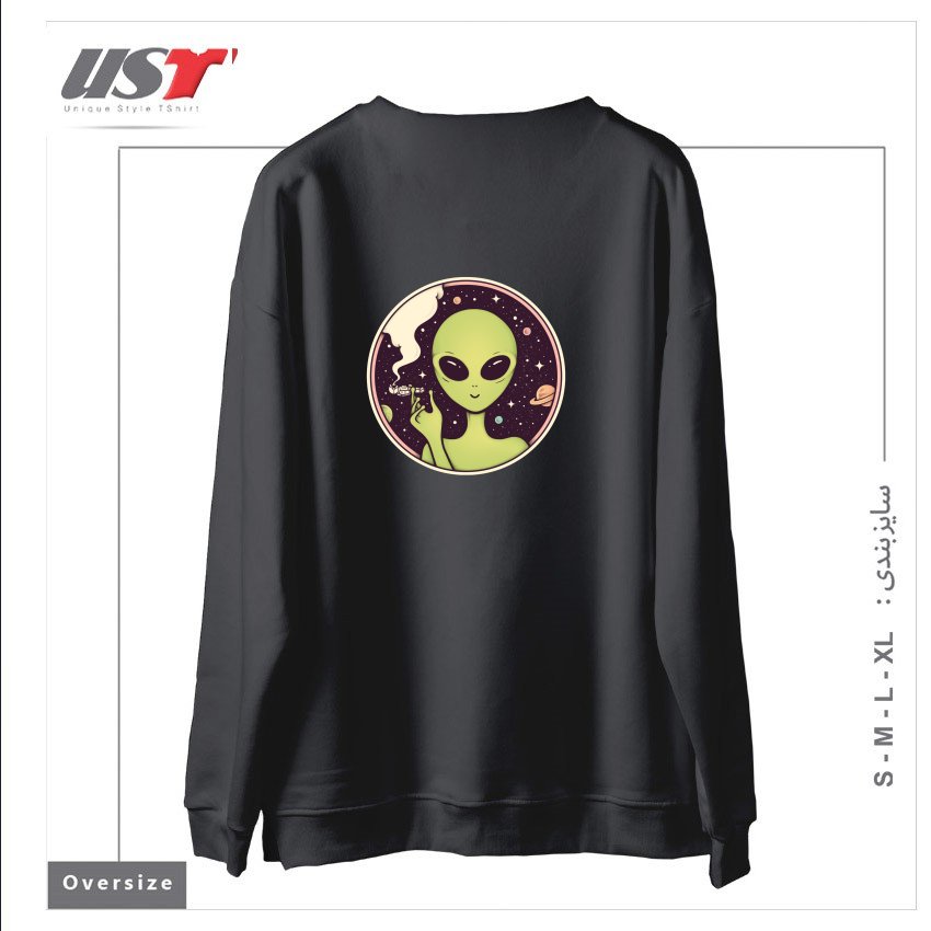 طرح TRIPPING سوییشرت اورسایزرنگ دودی