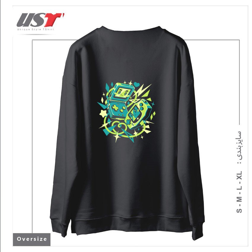 طرح ADVANCED FRIENDS سوییشرت اورسایزرنگ دودی