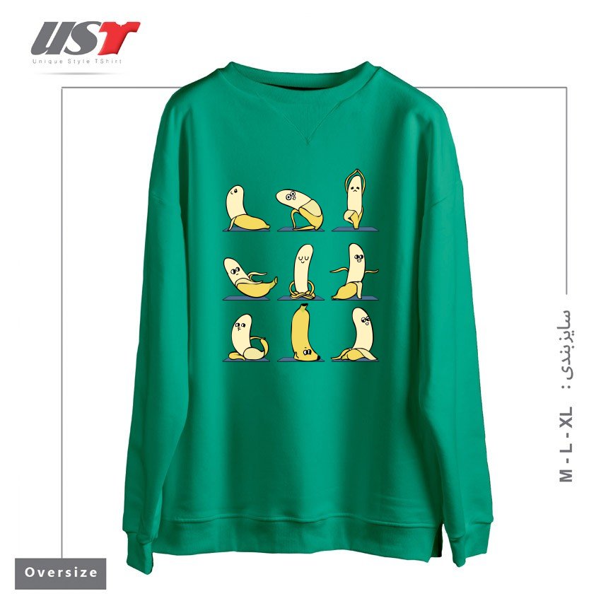 سوییشرت اورسایز طرح BANANA YOGA