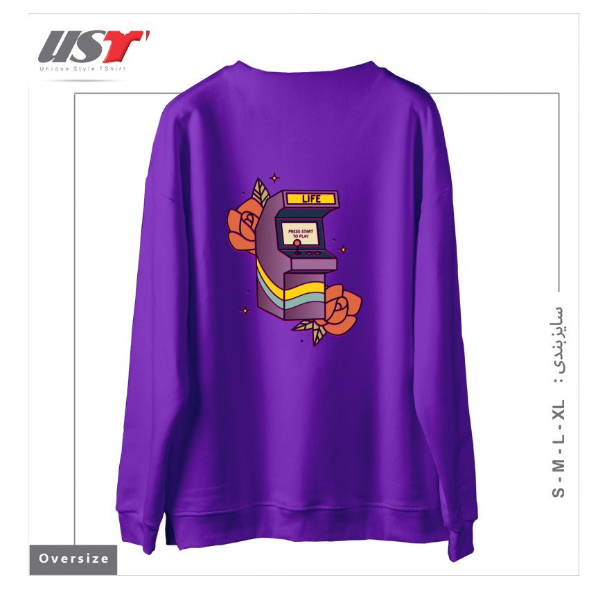 طرح GAME OF LIFE سوییشرت اورسایزرنگ بنفش