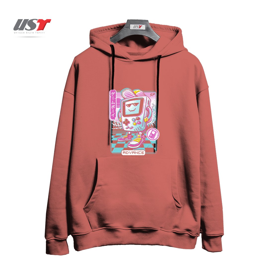 طرح GAMER BOY هودی اورسایزرنگ آجری