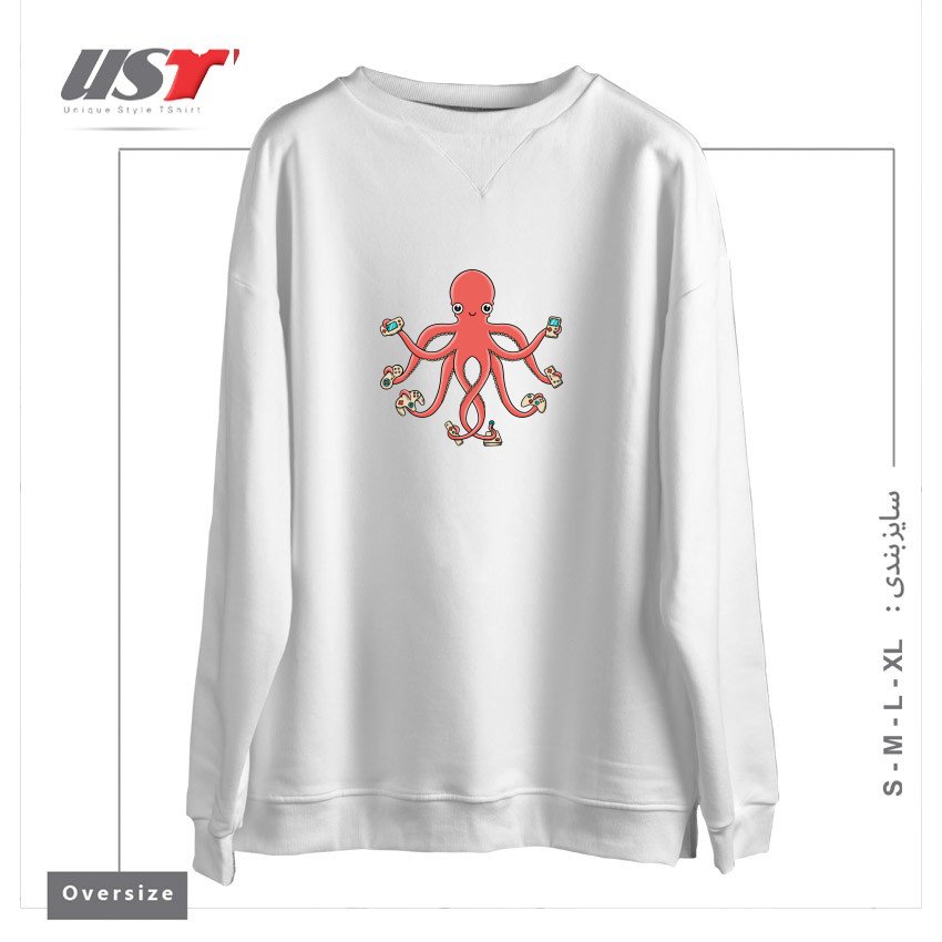 سوییشرت اورسایز طرح GAMER OCTOPUS