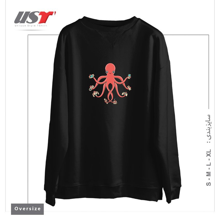 سوییشرت اورسایز طرح GAMER OCTOPUS