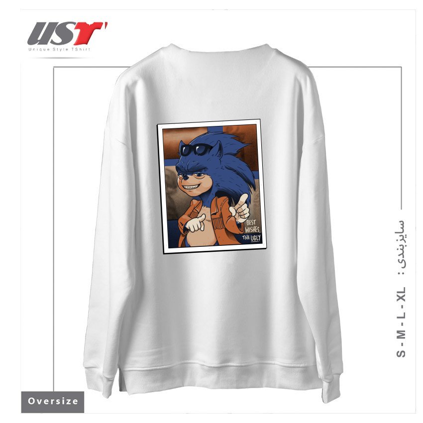 طرح THE UGLY سوییشرت اورسایزرنگ سفید