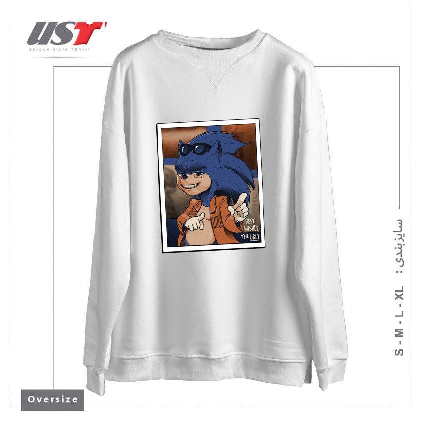 طرح THE UGLY سوییشرت اورسایزرنگ سفید