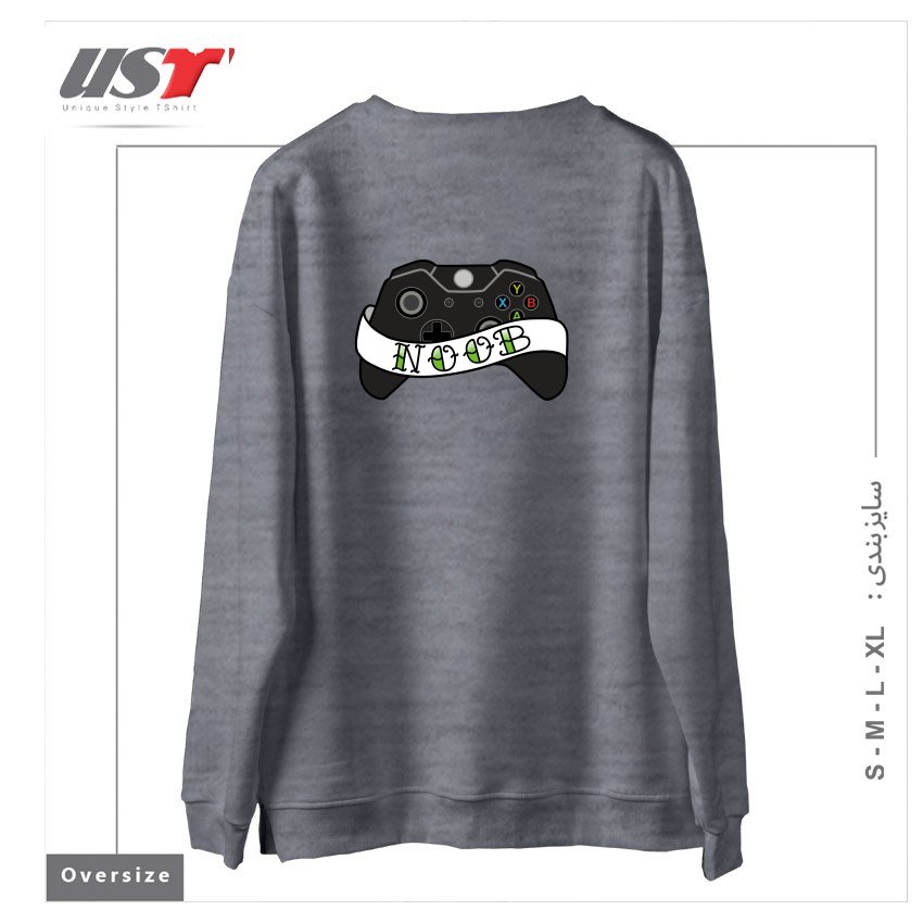 طرح TATTOO NOOB سوییشرت اورسایزرنگ طوسی ملانژ