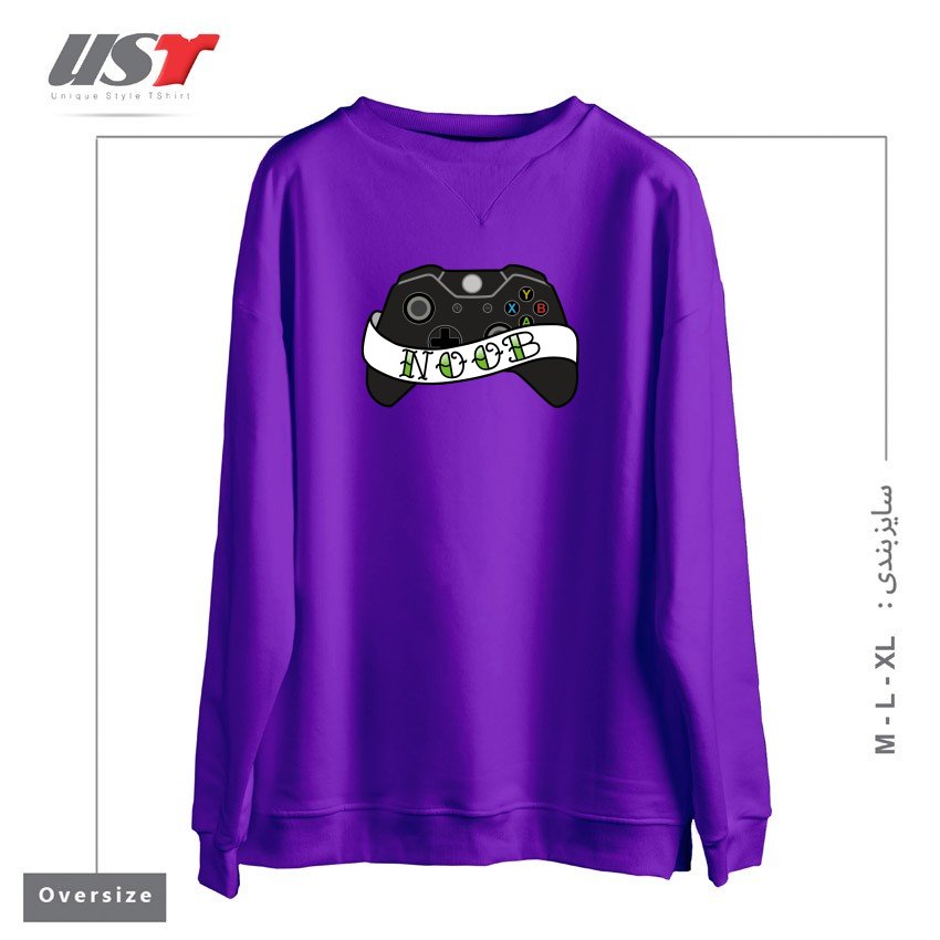 طرح TATTOO NOOB سوییشرت اورسایزرنگ بنفش