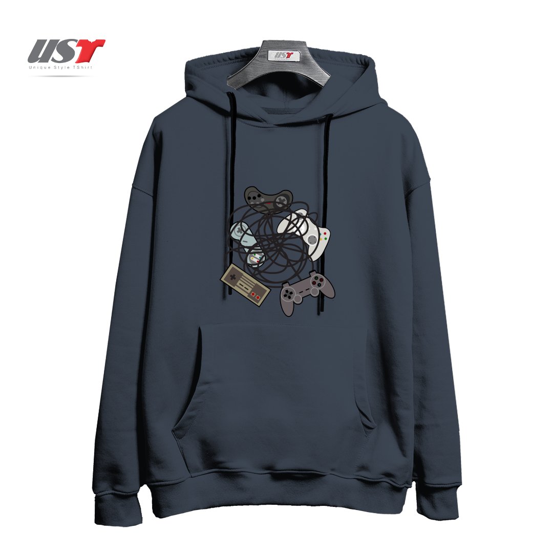 طرح TANGLED JOYSTICKS هودی اورسایزرنگ دودی