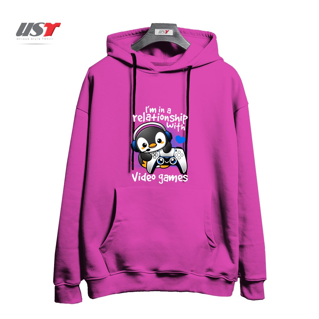 هودی اورسایز طرح PENGUIN RELATIONSHIP WITH VIDEO GAMES