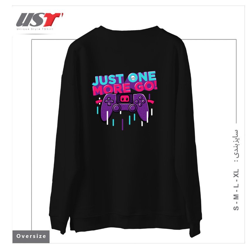 طرح ONE MORE GO سوییشرت اورسایزرنگ مشکی