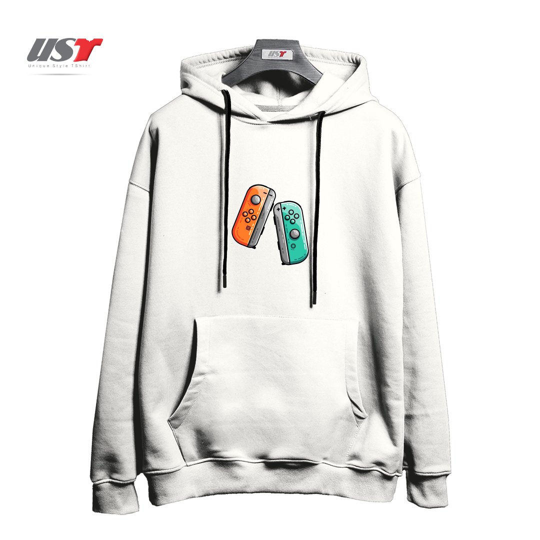 طرح GAMING CONTROLLERS هودی اورسایزرنگ سفید