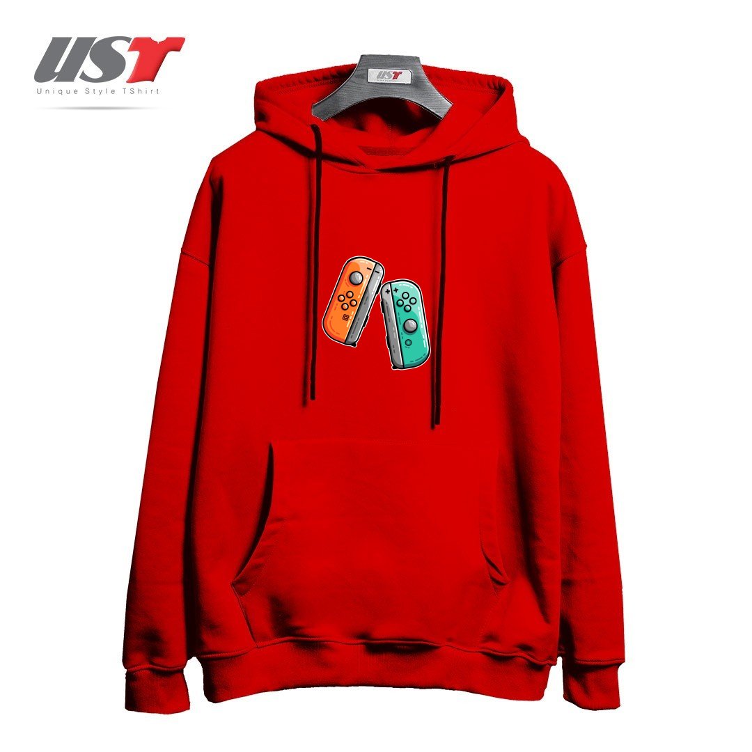 طرح GAMING CONTROLLERS هودی اورسایزرنگ قرمز