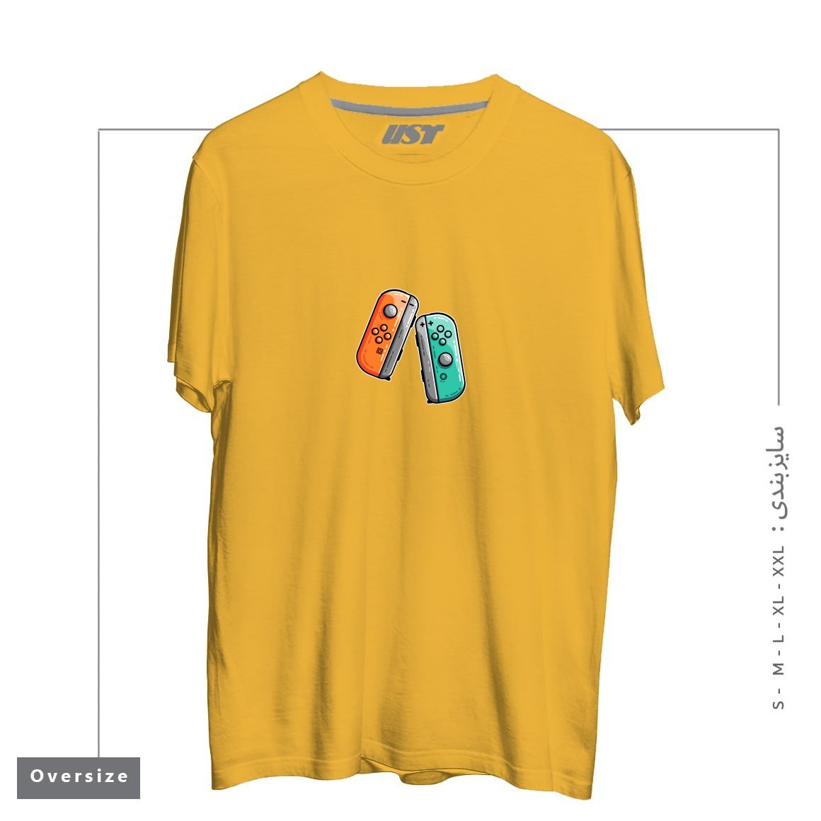 طرح GAMING CONTROLLERS تیشرت اورسایزرنگ خردلی
