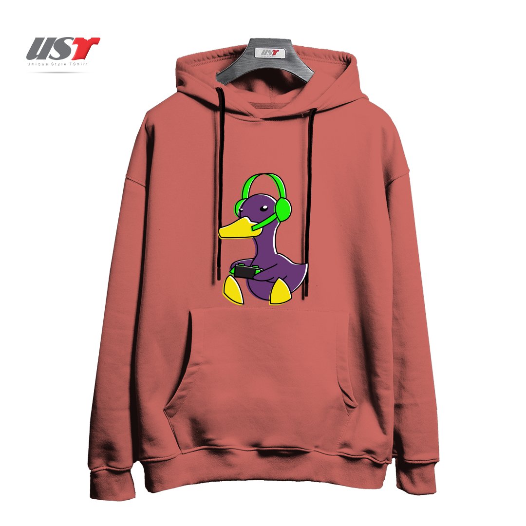 طرح META GAMING DUCK هودی اورسایزرنگ آجری