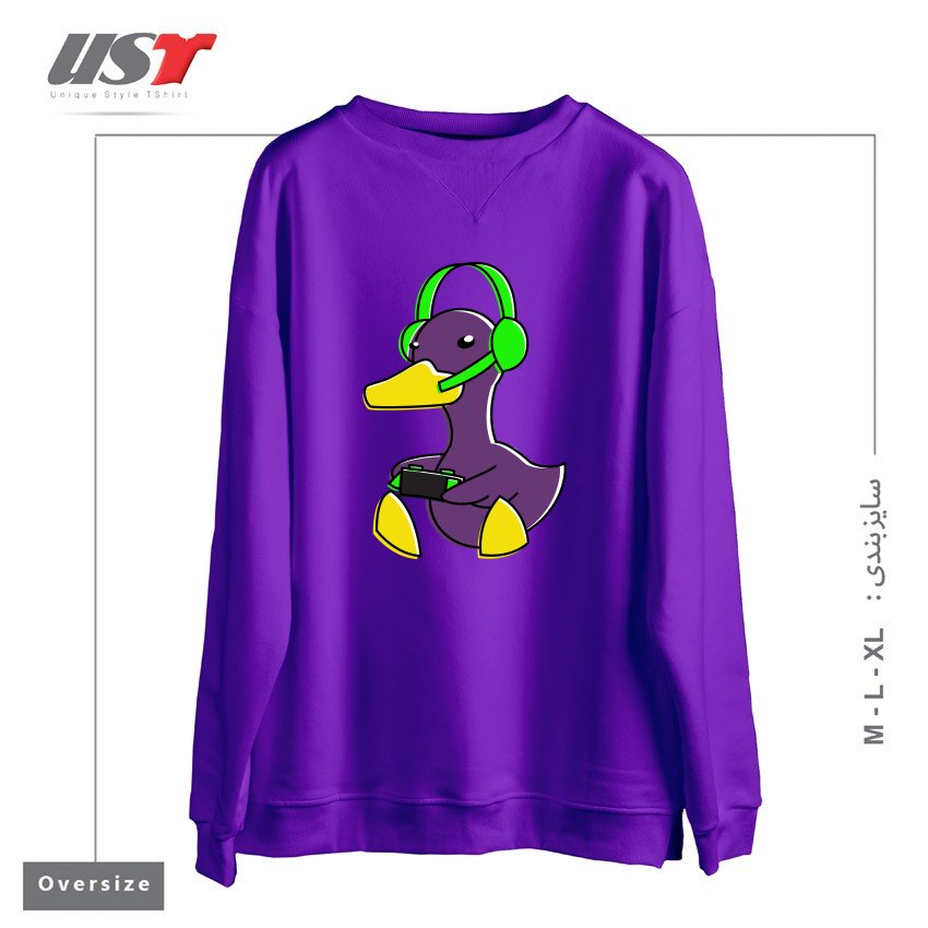 طرح META GAMING DUCK سوییشرت اورسایزرنگ بنفش