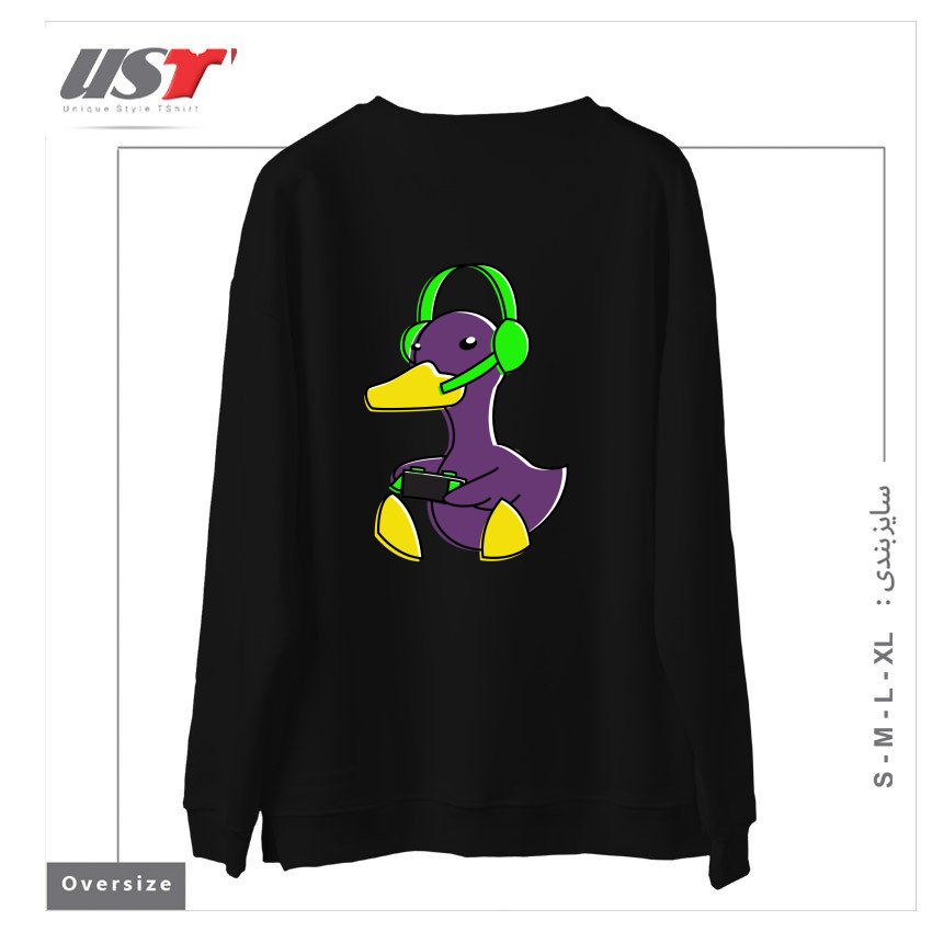 طرح META GAMING DUCK سوییشرت اورسایزرنگ مشکی
