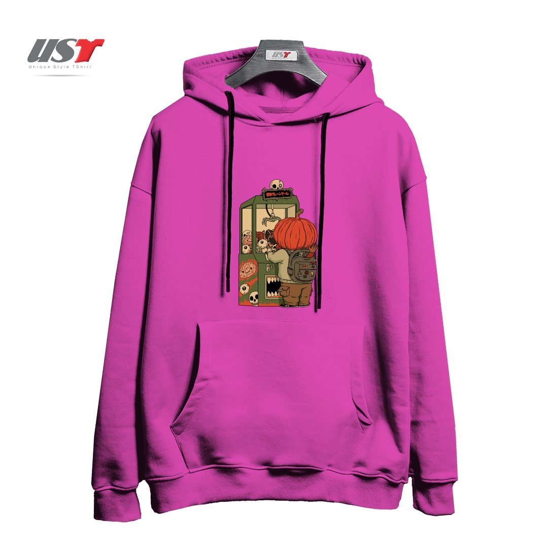 طرح MONSTER CLAW MACHINE CHAMP هودی اورسایزرنگ صورتی