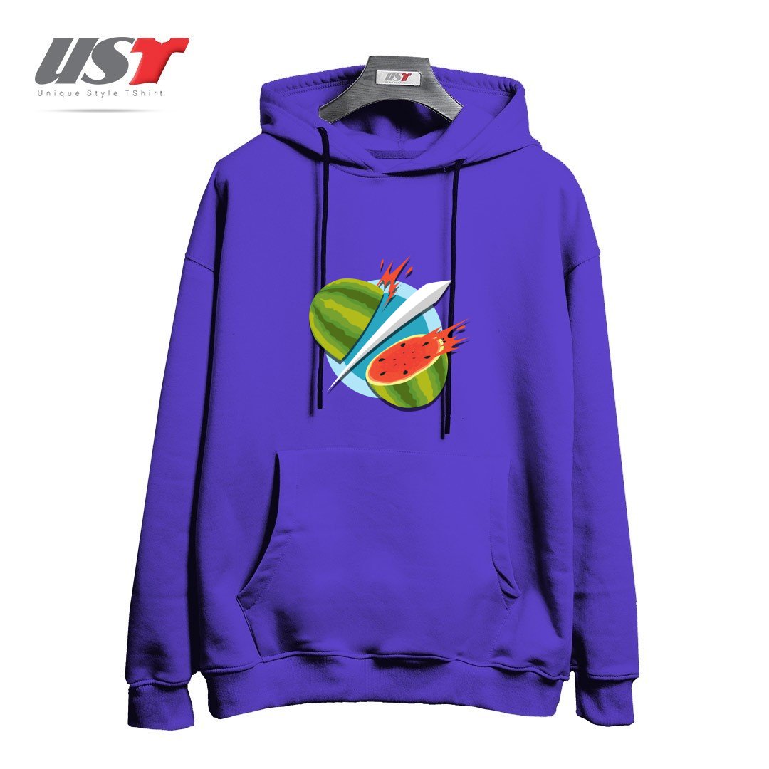 طرح FRUIT NINJA CLASSIC هودی اورسایزرنگ بنفش
