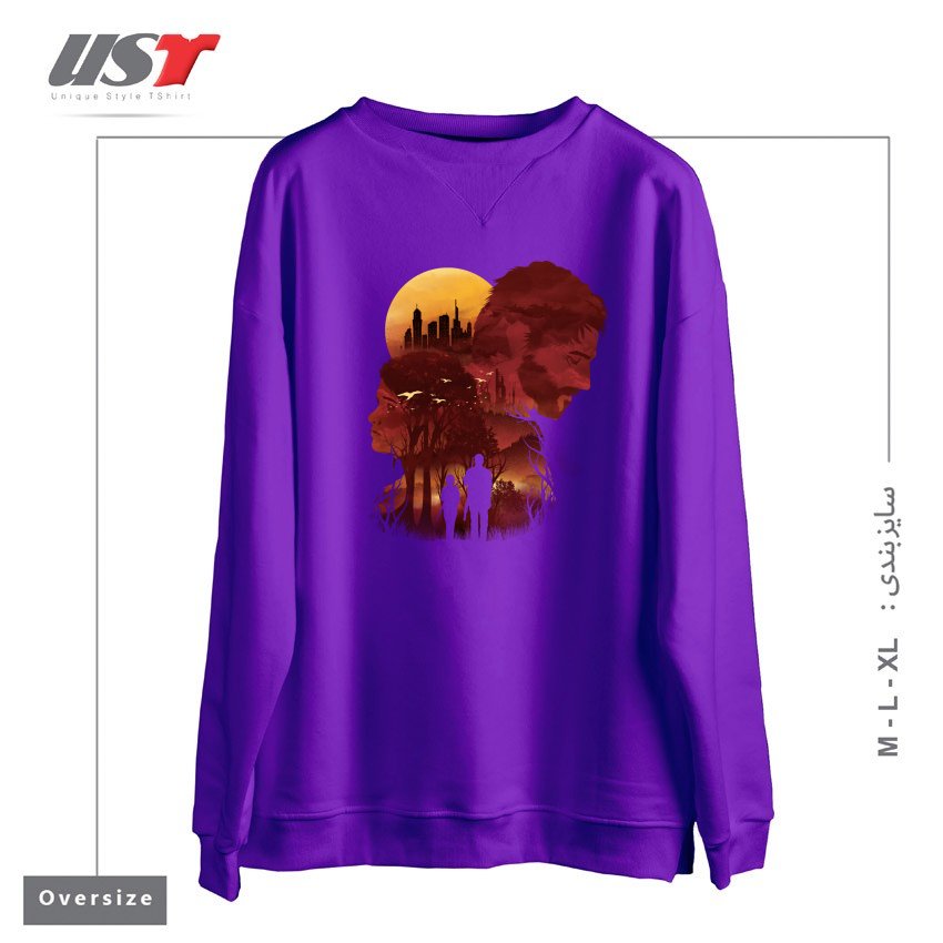 سوییشرت اورسایز طرح THE LAST SUNSET