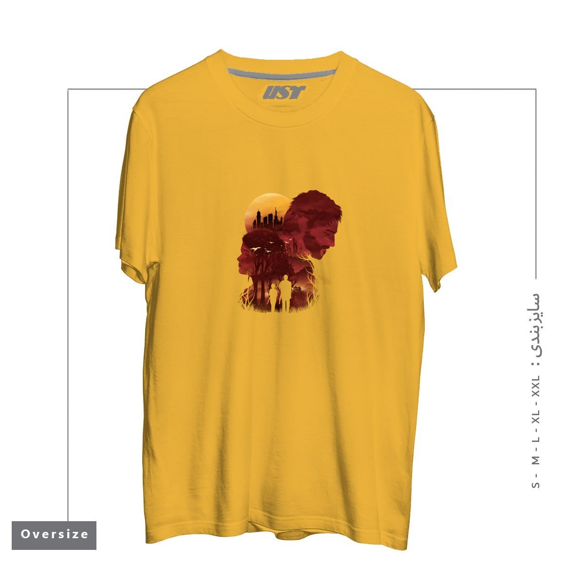 تیشرت اورسایز طرح THE LAST SUNSET