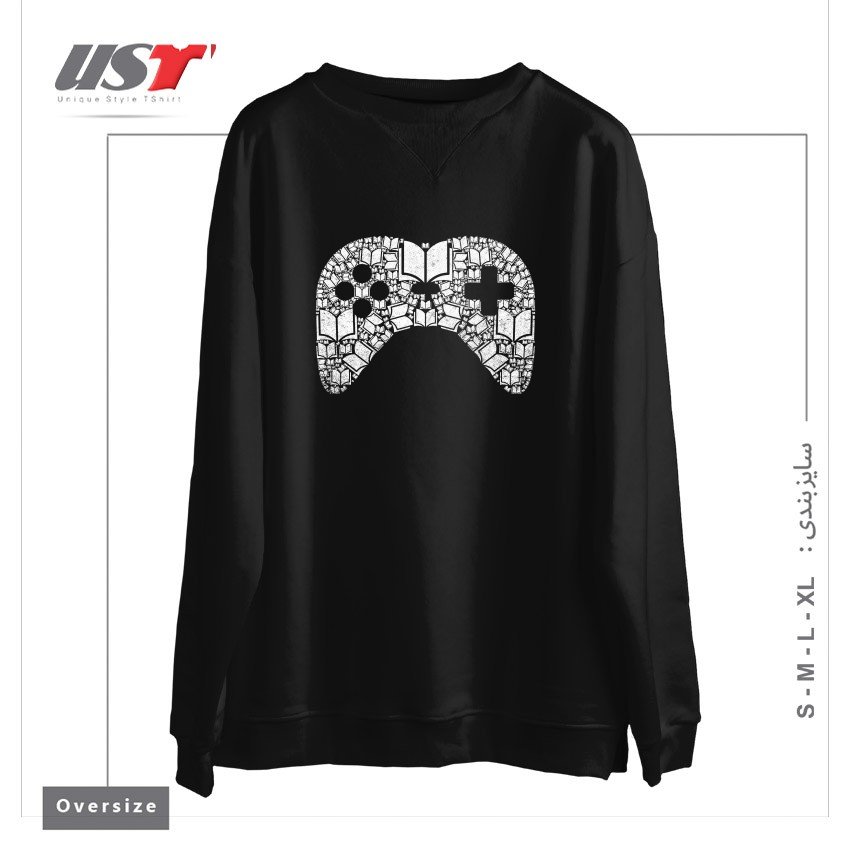 طرح TAKE CONTROL3 سوییشرت اورسایزرنگ مشکی