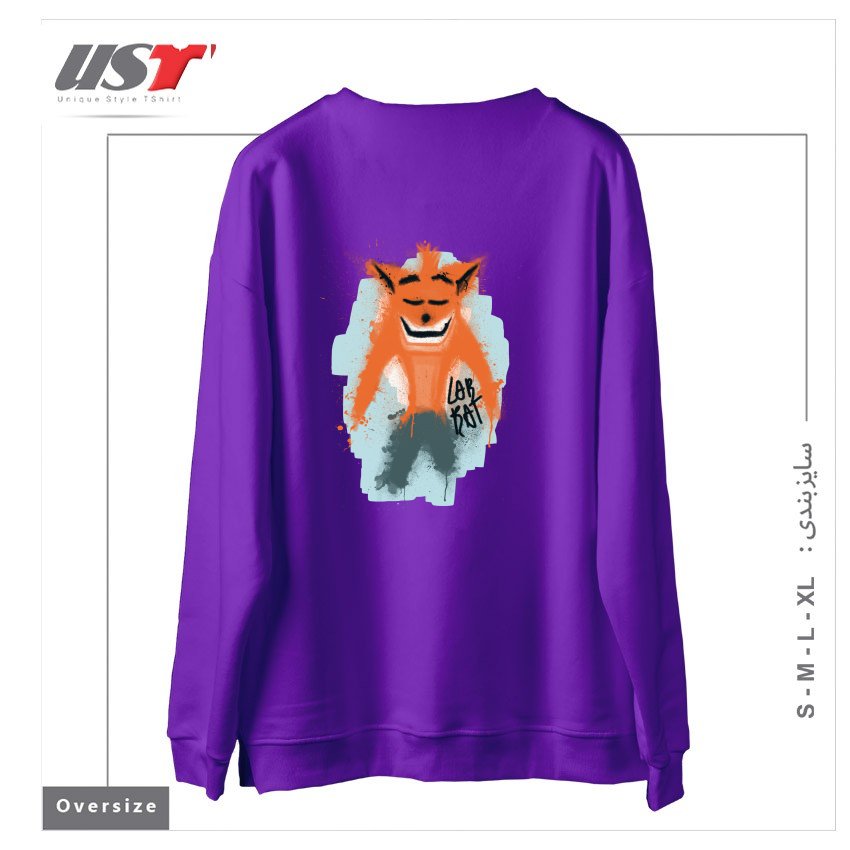 طرح LAB RAT سوییشرت اورسایزرنگ بنفش