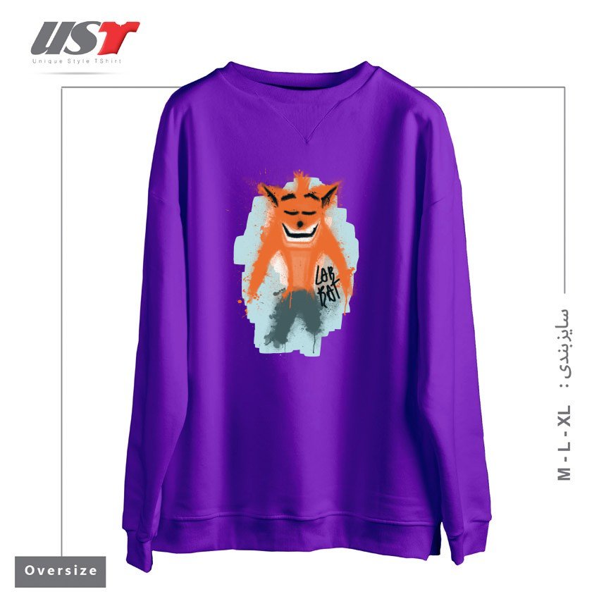 طرح LAB RAT سوییشرت اورسایزرنگ بنفش