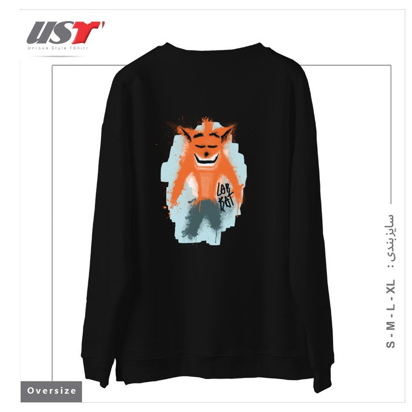 طرح LAB RAT سوییشرت اورسایزرنگ مشکی